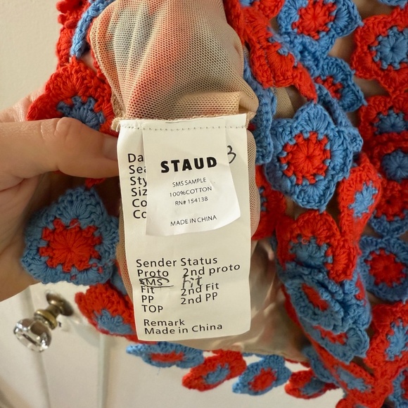 STAUD Hoya Crochet Mini Dress Small - Picture 6 of 7